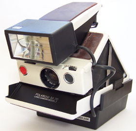 [Polaroid SX-70 Camera with Attached ITT Electronic Flash]