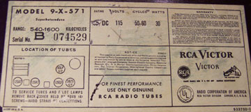 [RCA Victor 9-X-571 label on bottom]